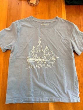 Kids Light Blue Ship Graphic Tee